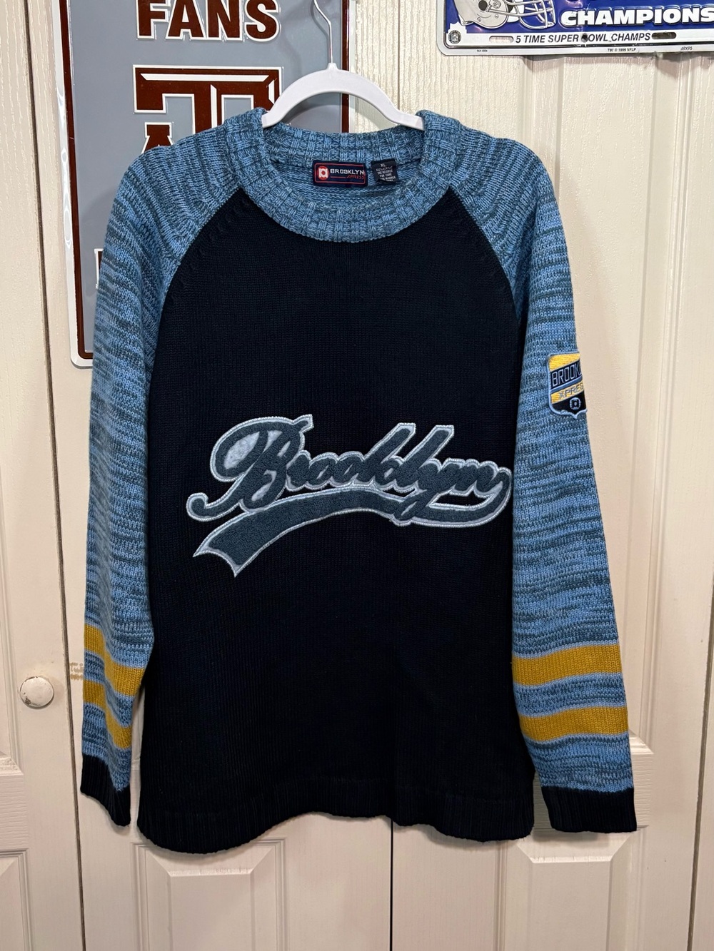 Brooklyn Xpress Pullover Sweater - Blue & Black